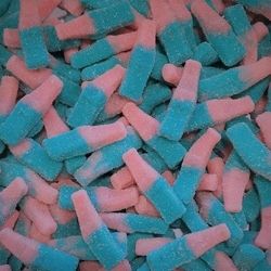 Bouteille Fizzy roses et bleues